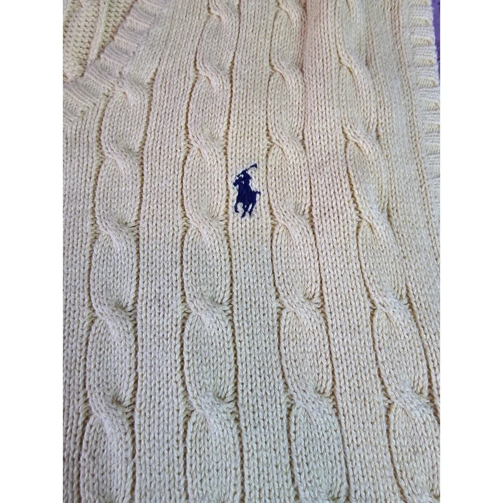 Polo Ralph Lauren 100% Pima Cotton Cable Knit Sweater Vest Yellow XXL